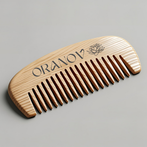 Organov Natural Wooden Comb – Gentle, Anti-Hair Fall & Eco-Friendly